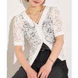 【WHO'S WHO gallery】パフスリーブレースVネックブラウス | PAL GROUP OUTLET | 詳細画像4 