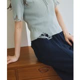 【Kastane】ダメージクロシェリブ半袖ニット | PAL GROUP OUTLET | 詳細画像3 
