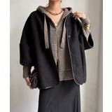 BK | 【DouDou】ウーレットポンチョ風アウター | PAL GROUP OUTLET