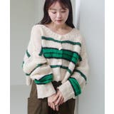 IVOGRN | 【Kastane】ボーダーモヘアライクニット | PAL GROUP OUTLET