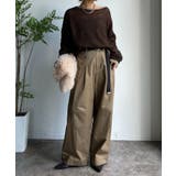 【DouDou】ツイルワイドカーブパンツ | PAL GROUP OUTLET | 詳細画像1