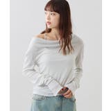 white | キャミ付きシアードレープカットソー | PAL GROUP OUTLET