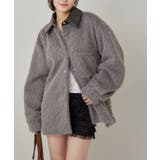 GRY | 【WHO'S WHO gallery】襟切り替えシャギーシャツジャケット | PAL GROUP OUTLET