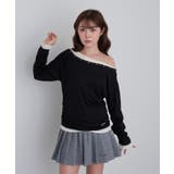 BLK/WHT | 【RAY CASSIN】スタッズ付レイヤードロンT | PAL GROUP OUTLET