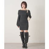 【mystic】[mline]オフショル ケーブルニットワンピース | PAL GROUP OUTLET | 詳細画像4 