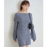 BLU | 【mystic】[mline]オフショル ケーブルニットワンピース | PAL GROUP OUTLET