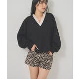 BLK | 【WHO'S WHO gallery】レースVネックニット | PAL GROUP OUTLET