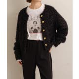 BLK | 【Omekashi】ラメモールニットカーディガン | PAL GROUP OUTLET