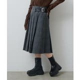 CHC | 【Kastane】ベルトプリーツミドルスカート | PAL GROUP OUTLET