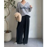 【DouDou】W ロゴシャギーニット | PAL GROUP OUTLET | 詳細画像2 