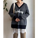 【DouDou】W ロゴシャギーニット | PAL GROUP OUTLET | 詳細画像17 