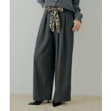 GRY | 【Chico】スカーフベルト付ダブルタックウールスラックス | PAL GROUP OUTLET