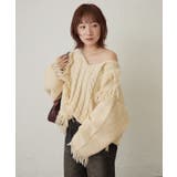 【mystic】[mline]フリンジＶニット | PAL GROUP OUTLET | 詳細画像5 