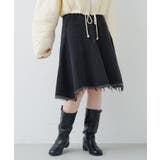 BLK | 【Kastane】ダメージアシメミドルスカート | PAL GROUP OUTLET