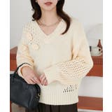 アイボリー | 【Discoat】フラワーモチーフ付きプルオーバー | PAL GROUP OUTLET