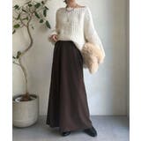 【DouDou】ヴィンテージフェイクレザーセミフレアスカート | PAL GROUP OUTLET | 詳細画像1