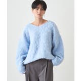 BL | 【earthy_】Vネックオーバーニット | PAL GROUP OUTLET