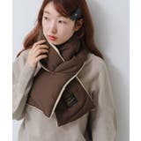 BRN×YEL | 【Kastane】キルティングパテッド マフラー | PAL GROUP OUTLET