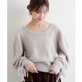 GRY | 【Kastane】B リボンマトンスリーブニット | PAL GROUP OUTLET