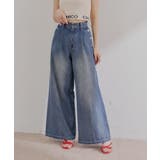 【Chico】ボタンデザインハイウエストワイドデニム | PAL GROUP OUTLET | 詳細画像9 