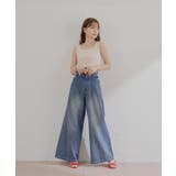 【Chico】ボタンデザインハイウエストワイドデニム | PAL GROUP OUTLET | 詳細画像12 