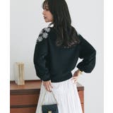 【La boutique BonBon】お花刺繍クロップドKN | PAL GROUP OUTLET | 詳細画像4 