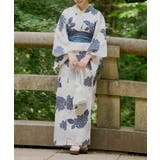 WHT/NVY | 【Chico】浴衣アジサイ | PAL GROUP OUTLET