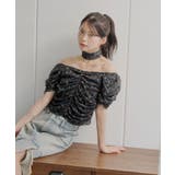 【Chico】チョーカー付きフラワープリントギャザートップス | PAL GROUP OUTLET | 詳細画像9