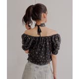 【Chico】チョーカー付きフラワープリントギャザートップス | PAL GROUP OUTLET | 詳細画像15