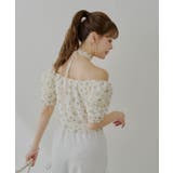 【Chico】チョーカー付きフラワープリントギャザートップス | PAL GROUP OUTLET | 詳細画像17