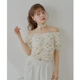 【Chico】チョーカー付きフラワープリントギャザートップス | PAL GROUP OUTLET | 詳細画像21