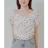 【Chico】チョーカー付きフラワープリントギャザートップス | PAL GROUP OUTLET | 詳細画像31