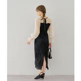 【Chico】配色シースルータイトロングドレス | PAL GROUP OUTLET | 詳細画像12 