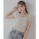 BEI | 【Chico】ギンガムフロントリボンボレロデザインT | PAL GROUP OUTLET