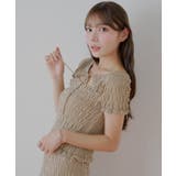 BRN | 【Chico】ギンガムフロントリボンボレロデザインT | PAL GROUP OUTLET
