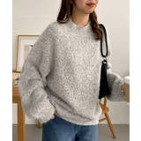 オフホワイト | 【Discoat】メランジシャギーニット | PAL GROUP OUTLET