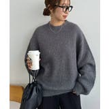 チャコールグレイ | 【Discoat】メランジシャギーニット | PAL GROUP OUTLET