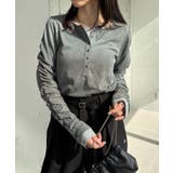 GRAY | 【CAPRICIEUX LE'MAGE】インナーSET袖ギャザーヘンリーＴ | PAL GROUP OUTLET