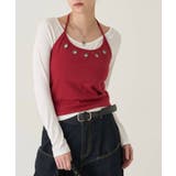 RED/OFF | 【WHO'S WHO gallery】ハトメホルターレイヤードトップス | PAL GROUP OUTLET