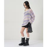【WHO'S WHO gallery】ワイドボーダーメッシュニット | PAL GROUP OUTLET | 詳細画像24 