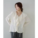 OFF | 【SHENERY】ニュアンスフリルカラーブラウス | PAL GROUP OUTLET