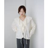 【SHENERY】ニュアンスフリルカラーブラウス | PAL GROUP OUTLET | 詳細画像6 