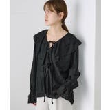 BLK | 【SHENERY】ニュアンスフリルカラーブラウス | PAL GROUP OUTLET