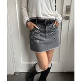 【WHO'S WHO gallery】硫化ツイルアイレットミニスカート | PAL GROUP OUTLET | 詳細画像1 