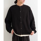 BLK | 【Kastane】BM ワッフルフェイクレイヤードカーディガン | PAL GROUP OUTLET