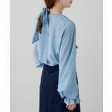 BLU | 【Kastane】B シアーチェックボウタイブラウス | PAL GROUP OUTLET