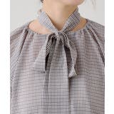 【Kastane】B シアーチェックボウタイブラウス | PAL GROUP OUTLET | 詳細画像18 