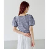 【Kastane】ボーダーパフ半袖ニット | PAL GROUP OUTLET | 詳細画像22