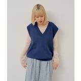 【Kastane】BOUCLE V-NECK KNIT VEST | PAL GROUP OUTLET | 詳細画像2
