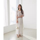 【La boutique BonBon】ペーパーヤーンフリルVネックKN | PAL GROUP OUTLET | 詳細画像13 